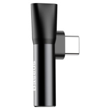 Adapteris Baseus L41 juodas ( Input &quot;Type-C&quot; / Output 3.5mm AUX + &quot;Type-C&quot; )