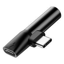 Adapteris Baseus L41 juodas ( Input &quot;Type-C&quot; / Output 3.5mm AUX + &quot;Type-C&quot; )