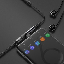 Adapteris Baseus L41 juodas ( Input &quot;Type-C&quot; / Output 3.5mm AUX + &quot;Type-C&quot; )