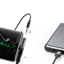 Adapteris Baseus L41 juodas ( Input &quot;Type-C&quot; / Output 3.5mm AUX + &quot;Type-C&quot; )