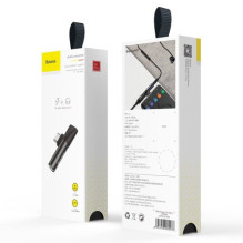 Adapteris Baseus L41 juodas ( Input &quot;Type-C&quot; / Output 3.5mm AUX + &quot;Type-C&quot; )